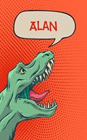 Alan: Personalized Dino Journal, Notebook, Diary 120 Pages of Lined Paper 6x9
