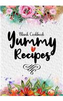 Yummy Recipes: 55 Blank Cookbook Full to Write in 2 Page Spread for Each Recipe, Cute Recipe Book Blank for Everyone, Empty Blank Recipe Book to Collect the Favori