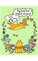 My Big Fat Bullet Journal for Cat Lovers Funny Flying Cartoon Cat 10: Jumbo Sized Dot Style Bullet Journal Notebook - 300 Plus Numbered Pages with 300 Dot Grid Pages, 6 Index Pages and 2 Key Pages in Large 8.5 X 11 Siz