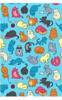 Bullet Journal Notebook for Cat Lovers Fun Cat Pattern 9: Graph Design - 162 Numbered Pages with 150 Graph Style Grid Pages, 6 Index Pages and 2 Key Pages for Journaling, Writing, Planning and Doodling, for