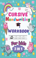 Cursive Handwriting Workbook for Kids 3 in 1
