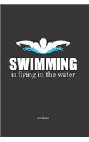 Notebook: Swimming Lined notebook ca A5 for notes, sketches, drawings, formulas, as a calendar or for learning; wide line grid; swimmers divers athlete