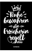 Notebook Ruhe bewahren die Erzieherin regelt das