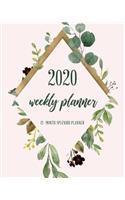 2020 Weekly Planner 12-Month Splendid Planner: Eucalyptus Greenery Gold Floral Frame Daily Monthly Dated Calendar Organizer with To-Do's, Checklists, Notes and Goal Setting Pages
