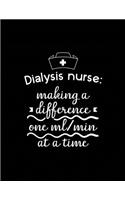 Dialysis Nurse: Making a Difference one ml/min at a Time: 2020 Monthly Yearly Planner, 12 Month Notebook Journal - Dated Agenda - Appointment Calendar - Organizer B