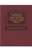 Introduction to Infinitesimal Analysis; Functions of One Real Variable