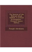 The Sources of the Midrash Echah Rabbah: A Critical Investigation