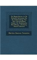 de Negerslaven in de Kolonie Suriname En de Uitbreiding Van Het Christendom Onder de Heidensche Bevolking - Primary Source Edition