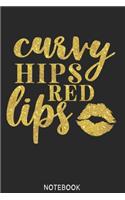 Curvy hips red lips Notebook