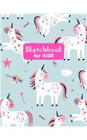 Sketchbook for Kids: Cute Unicorn Large Sketch Book for Sketching, Drawing, Creative Doodling Notepad and Activity Book - Birthday and Christmas Gift Ideas for Kids, Boy