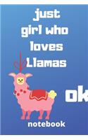just girl who loves llamas ok notebook