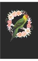 Parrot With Wreath: Parrots Notebook, Blank Lined (6" x 9" - 120 pages) Animal Themed Notebook for Daily Journal, Diary, and Gift