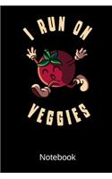 I Run On Veggies Notebook: Dot Grid Notepad With 120 Pages