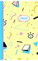 2020 Planner: Geometric Yellow - 12 Months Week by Hour to two-pages Diary 150 pages 5.5 x 8.5 with Contacts - Password - Birthday lists(4 2020 Weekly Planner Organizer Diary Journal)