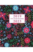 2019-2023 Five Year Planner: Design Flowers Lovely, Agenda Planner For The Next Five Years, 60 Monthly Planner and Calendar 5 Year Diary, Schedule Organizer Planner and Journal (4 Five Year Calendar Planner / 5 Year)