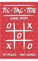 Tic-Tac-Toe Game Book: 110 Game Sheets - 660 Tic-Tac-Toe Blank Games - 6" x 9" Soft Cover Book for Kids for Traveling & Summer Vacations - Red Hearts