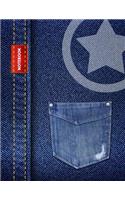 Notebook: Composition Book, Journal (8.5 X 11 Inches, 120 Pages, Lined Paper) Denim Design-3