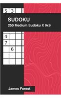 250 Medium Sudoku X 9x9: Sudoku Puzzle Book for Adults