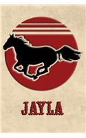 Wild Horse Lined Notebook: Jayla: College Ruled Composition Book Diary Lined Journal
