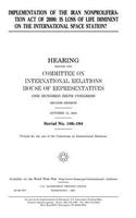Implementation of the Iran Nonproliferation Act of 2000: is loss of life imminent on the International Space Station?