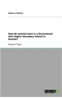 How do team(s) work in a Government Girls Higher Secondary School in Karachi?