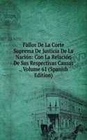 Fallos De La Corte Suprema De Justicia De La Nacion: Con La Relacion De Sus Respectivas Causas ., Volume 61 (Spanish Edition)