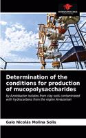 Determination of the conditions for production of mucopolysaccharides