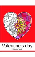 Valentine's day. Coloring book: 50 unique Heart Coloring book Mandala for Adults (volume 2) 8.5 x 11 inches