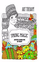 Spring Magic. &#1040;ntistress &#1089;oloring book: Art therapy