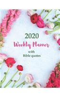 2020 Weekly Planner with Bible Quotes One Week Per Page