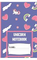 Unicorn Notebook: Unicorn composition notebook 120 pages (6 x 9 Inch). unicorn Love journal for woman and girls to write in.