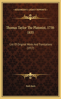 Thomas Taylor The Platonist, 1758-1835