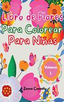 Libro para colorear de flores para niñas