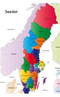 Map of Sweden Journal: 150 Page Lined Notebook/Diary