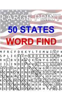 50 States Large Print Word Find