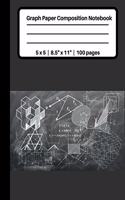 Graph Paper Composition Notebook 5 x 5 - 8.5" x 11" - 100 pages