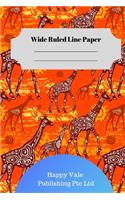 Cute Giraffe Theme Wide Ruled Line Paper