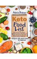 Keto Food List: Ketogenic Diet Quick Guide for Beginners: Keto Food List with Macros Nutritional Charts Meal Plans & Recipes with Calories Net Carbs Fat for Healthy