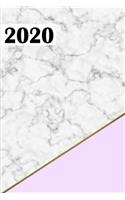 2020: Planer für das Jahr 2020 mit weißem Marmor Cover