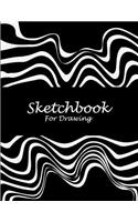 Sketchbook for Drawing: Art Design Black Book, 8.5