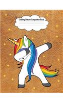 Dabbing Unicorn Composition Book: 7.44 X 9.69 Cute Holiday Dancing Design Wide Ruled Lined School Composition Book Paper Notebook Journal Unique Inspirational Gift for Students, Teac