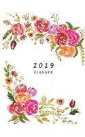 2019 Planner: Large Weekly and Monthly Planner (Floral Cover)