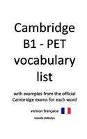 Cambridge B1 - Pet Vocabulary List (Version Fran