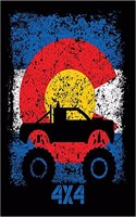 4x4: Monster Truck Notebook Colorado Flag Blank Journal