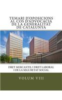 Volum VIII Temari Oposicions Cos Advocacia Generalitat de Catalunya