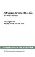 Beitraege Zur Slawischen Philologie