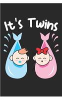 It's Twins: Parents Baby ruled Notebook 6x9 Inches - 120 lined pages for notes, drawings, formulas - Organizer writing book planner diary