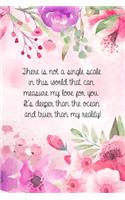 There is not a single scale in this world that can measure my love for you. It's deeper than the ocean and truer than my reality!: Gift for loved ones Couples Journal to celebrate love