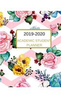 2019-2020 Academic Student Planner: A Pink Yellow Floral Dated Weekly And Monthly College, High, Middle School 18 Months Calendar Planner, Organizer, Tracker, Logbook, Journal, Noteboo