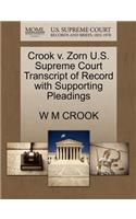 Crook V. Zorn U.S. Supreme Court Transcript of Record with Supporting Pleadings